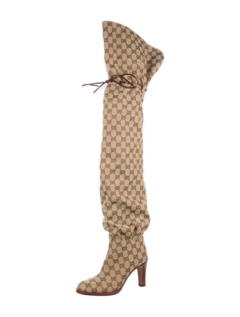 gucci hiking boots women's|Gucci monogram thigh high boots.